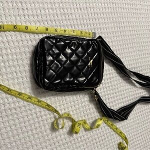 Scout Black Mini Quilted Bag with Glossy Finish